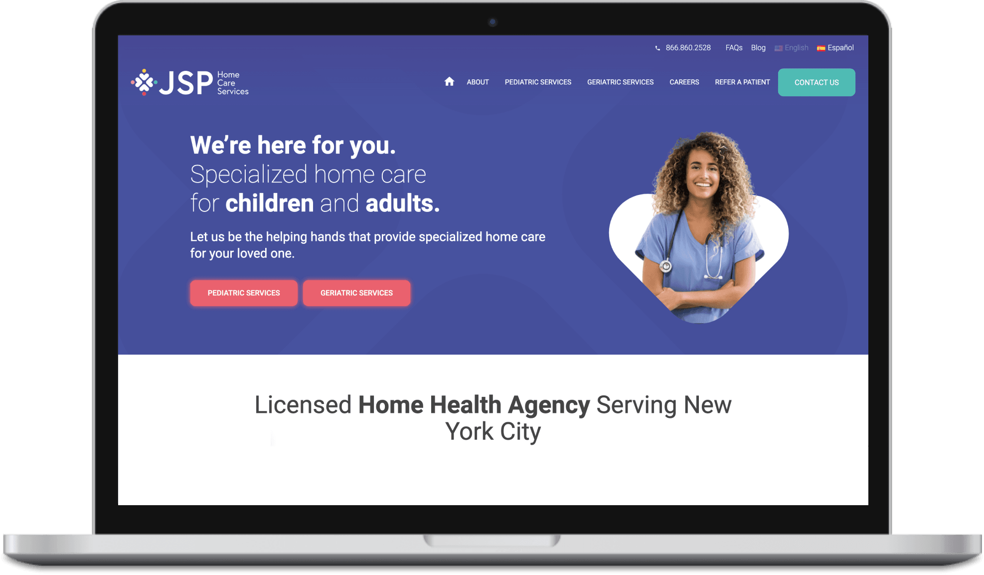 Healthcare website design & marketing - JSP Home Care Services