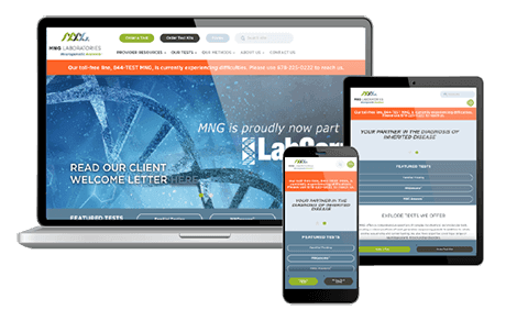 Custom healthcare website design - MNG Labs